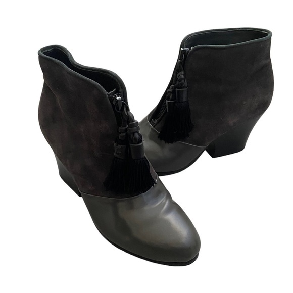 Rag & Bone Tassel Zip Ankle Bootie black size 7 leather chunky heel - Picture 2 of 11